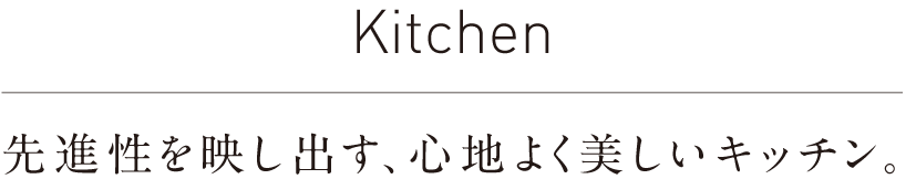 Kitchen/先進性を映し出す、心地よく美しいキッチン。